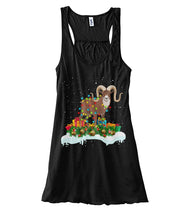 Load image into Gallery viewer, Christmas Goat, Goat Lover T-Shirt Ladies Flowy Tank