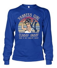 Load image into Gallery viewer, Yankees Girl Classy Sassy Funny Gift T-Shirt Unisex Long Sleeve